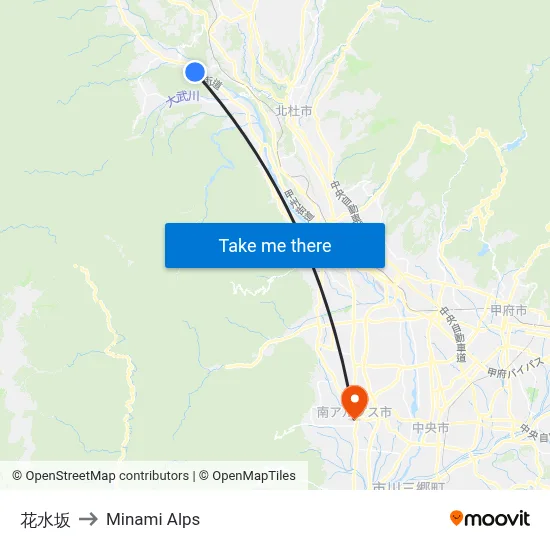 Hanamisuzaka to Minami Alps map