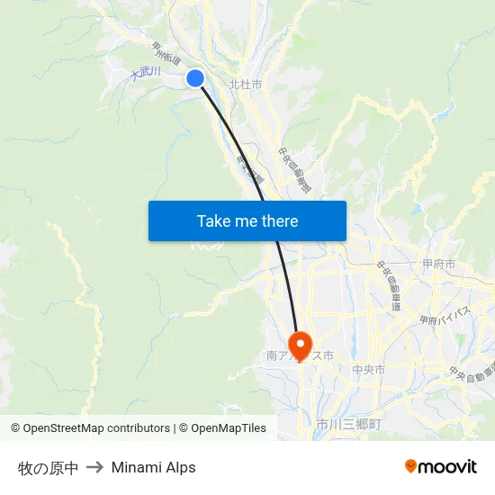 Makinohara Middle to Minami Alps map