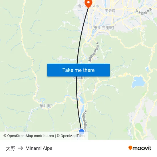 Ono to Minami Alps map