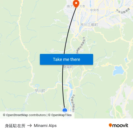 Minobu Police Box to Minami Alps map