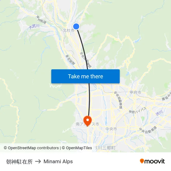 Asagami Police Box to Minami Alps map
