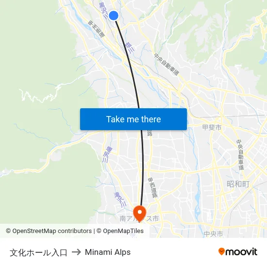 Culture Hall Entrance to Minami Alps map