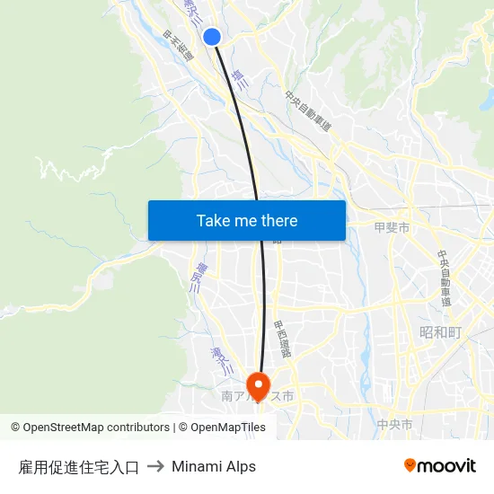 Employment Promotion Housing Entrance to Minami Alps map