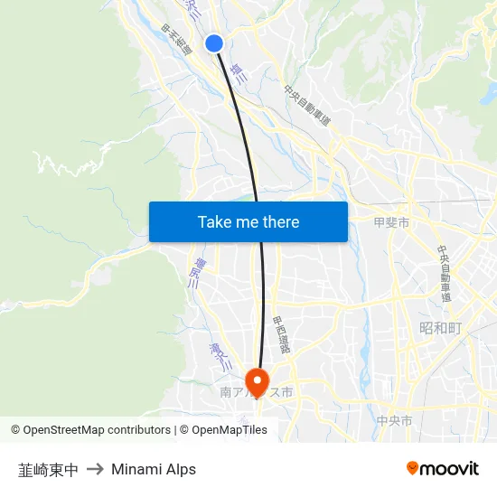 Nirasaki East Middle to Minami Alps map
