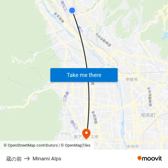 Kura no Mae to Minami Alps map