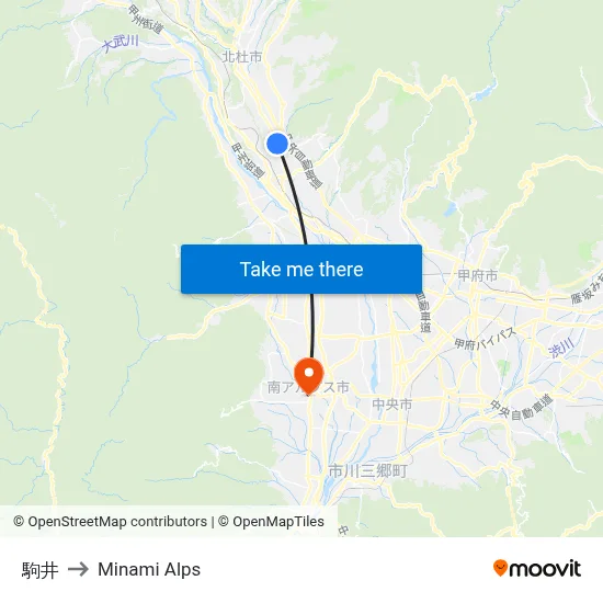 Komai to Minami Alps map