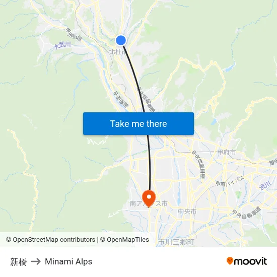 New Bridge to Minami Alps map