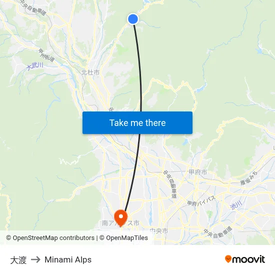 Dadu to Minami Alps map