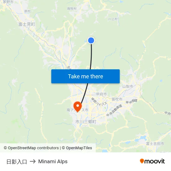 Hikage Entrance to Minami Alps map