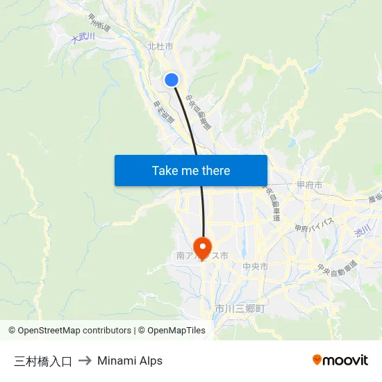 Mimura Bridge Entrance to Minami Alps map