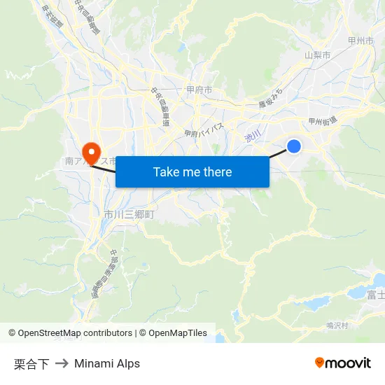Kuriage Down to Minami Alps map