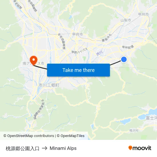 Togenkyo Park Entrance to Minami Alps map