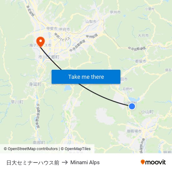 日大セミナーハウス前 to Minami Alps map