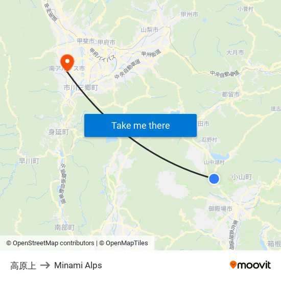 高原上 to Minami Alps map