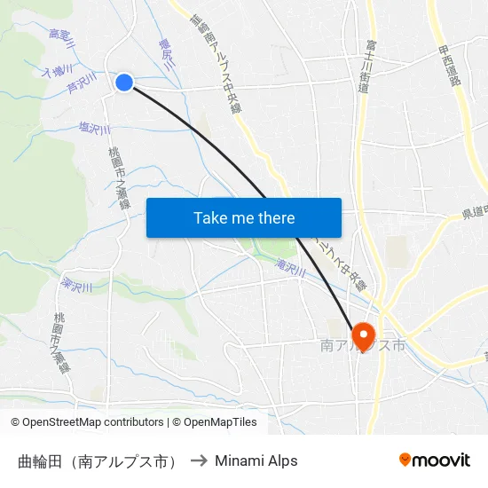 曲輪田（南アルプス市） to Minami Alps map