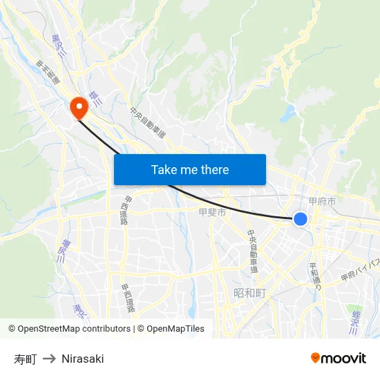 Kotobuki-cho to Nirasaki map