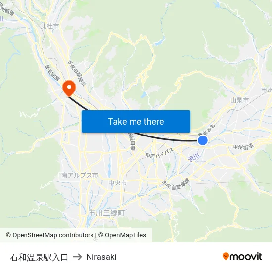 Isawa Onsen Station Entrance to Nirasaki map