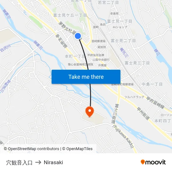 Anakanon Entrance to Nirasaki map