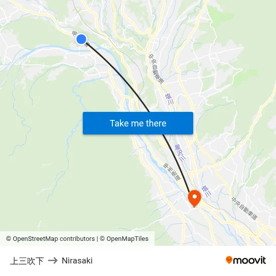 Kamimibuki Down to Nirasaki map