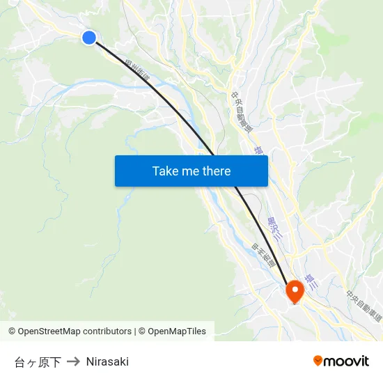 Daigahara-shimo to Nirasaki map