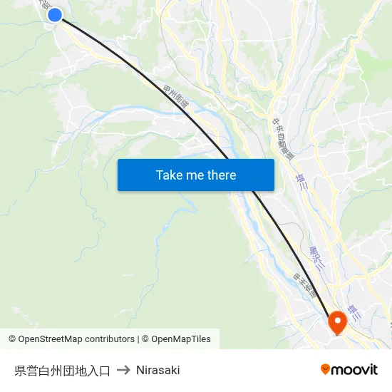 Prefectural Hakushu Housing Complex Entrance to Nirasaki map