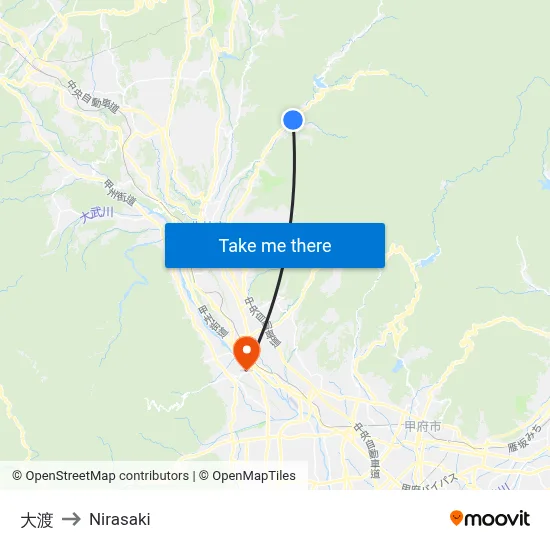 Dadu to Nirasaki map