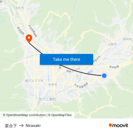 Kuriage Down to Nirasaki map