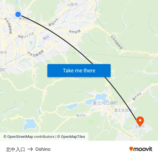 Kitanaka Entrance to Oshino map