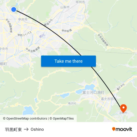 Haguro Town East to Oshino map