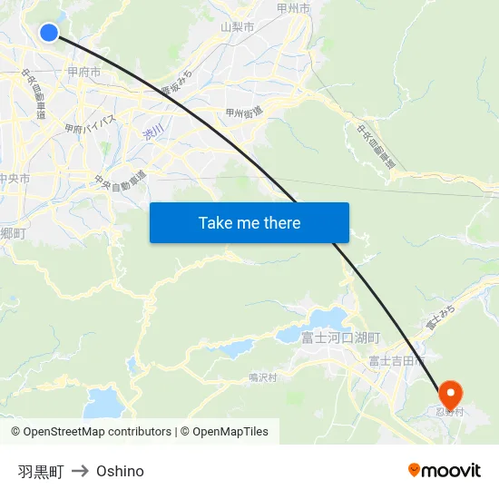Haguro Town to Oshino map