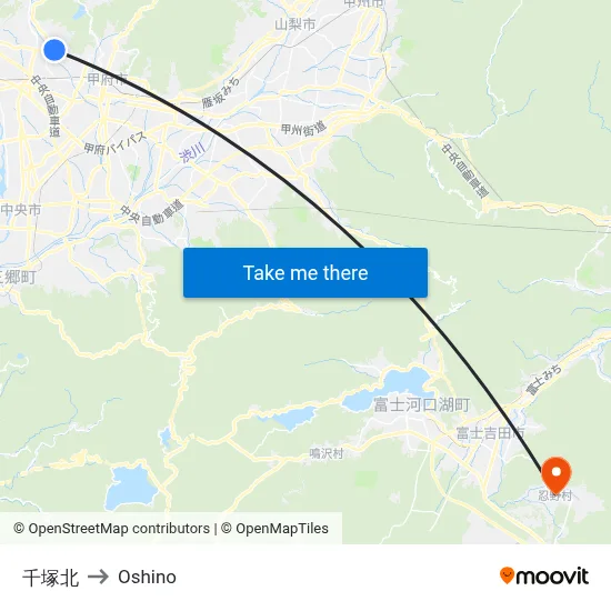 Chizuka North to Oshino map