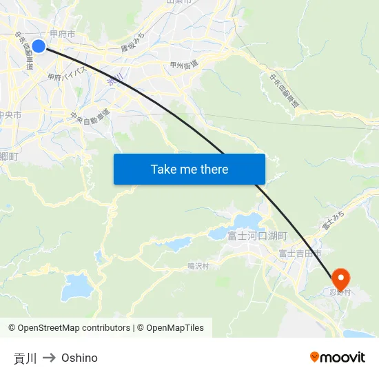Mitsukawa to Oshino map