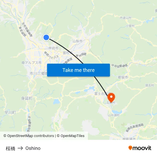 Sakura Bridge to Oshino map