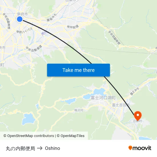 Marunouchi Post Office to Oshino map