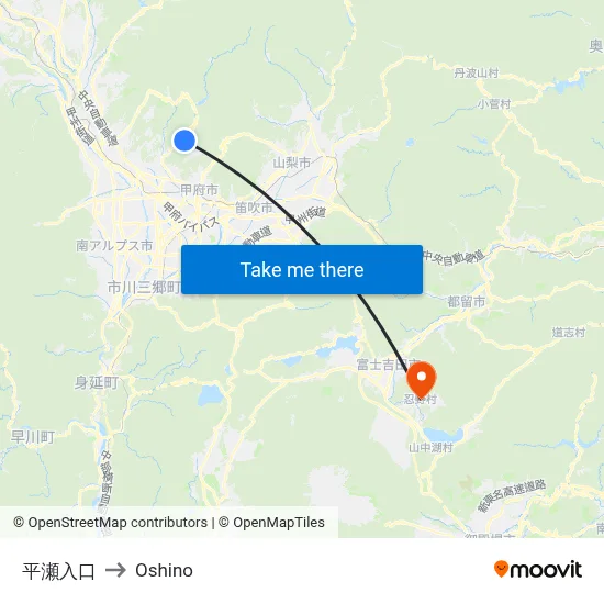 Hirase Entrance to Oshino map