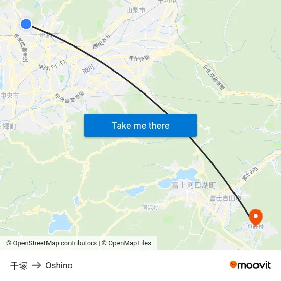 Chizuka to Oshino map