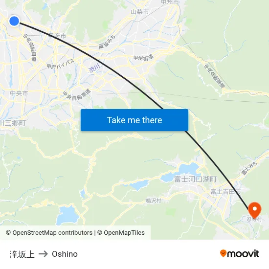 Takisaka Upper to Oshino map