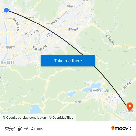 Tomi-nakajuku to Oshino map