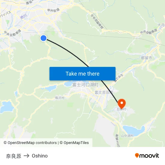 Narahara to Oshino map