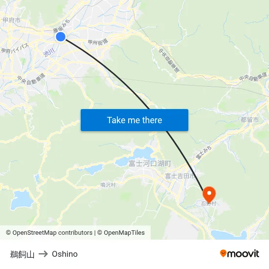 Ukaiyama to Oshino map