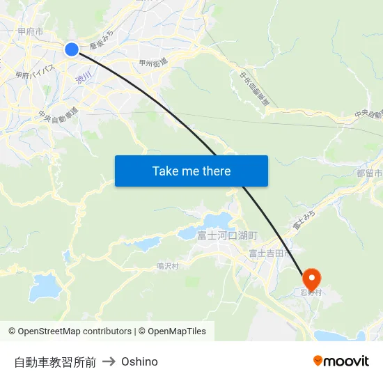 In Front of Driving School to Oshino map