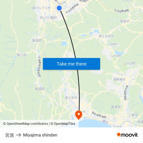 宮原 to Miyajima shinden map