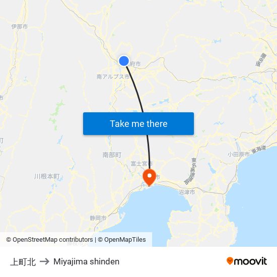 上町北 to Miyajima shinden map