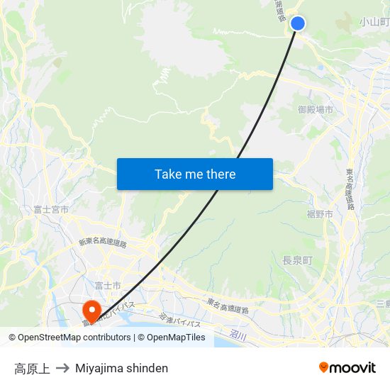高原上 to Miyajima shinden map