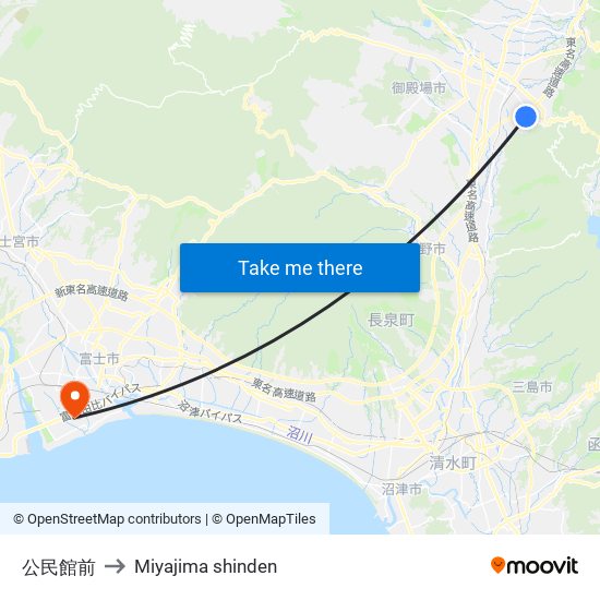 公民館前 to Miyajima shinden map