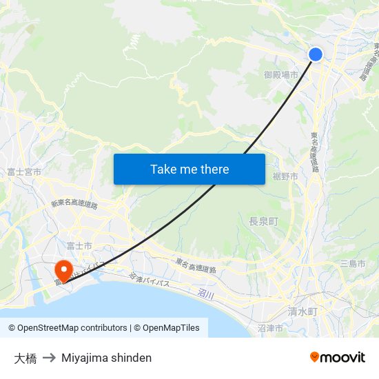 大橋 to Miyajima shinden map