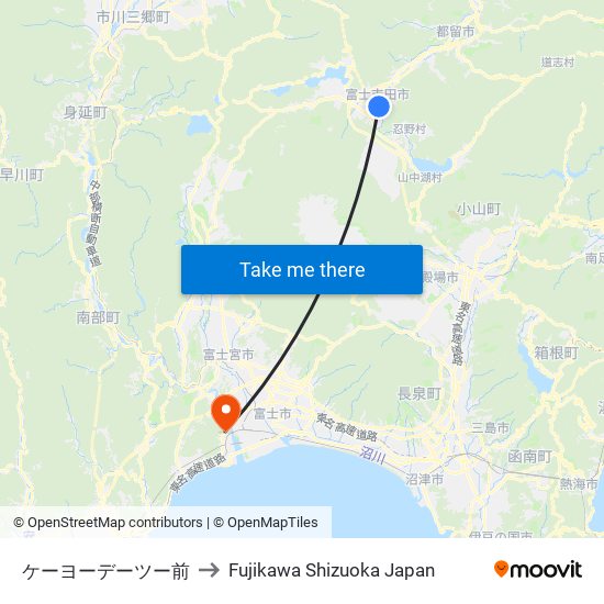 ケーヨーデーツー前 to Fujikawa Shizuoka Japan map