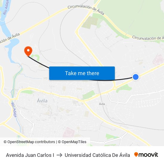 Avenida Juan Carlos I to Universidad Católica De Ávila map