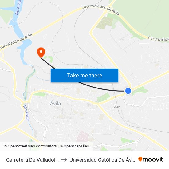 Carretera De Valladolid to Universidad Católica De Ávila map