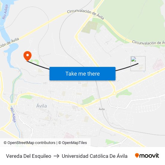 Vereda Del Esquileo to Universidad Católica De Ávila map